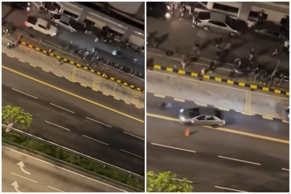 Screenshots of the viral video showing the alleged hit-and-run incident.