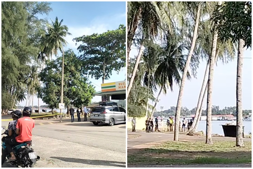 Screenshots of the viral video showing the mortar bomb being found in Tumpat.