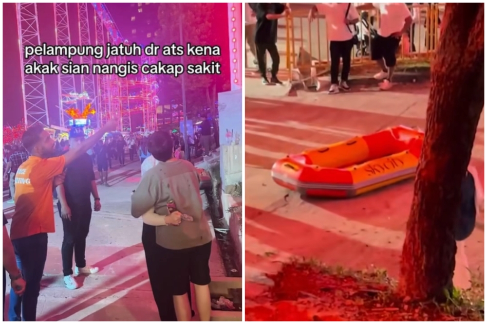 Screenshots of the viral video showing the alleged incident at the theme park.