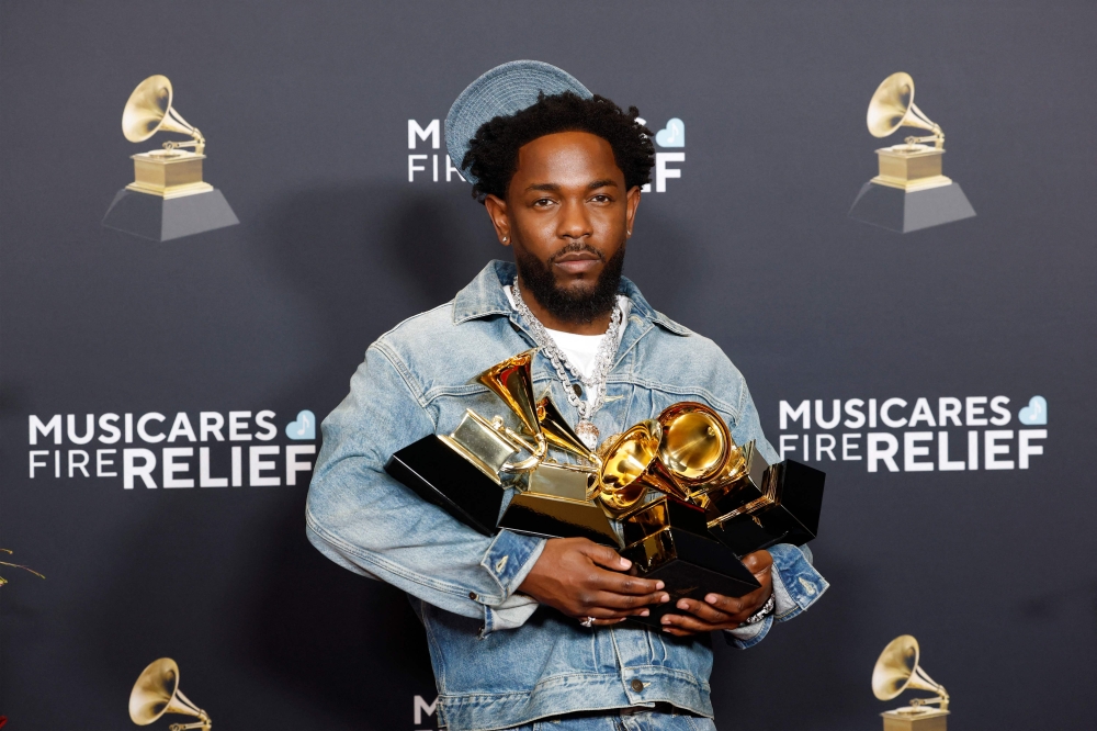 Lamar bested a packed field including Beyonce, Taylor Swift and Billie Eilish for the prize honouring songwriting. — Getty Images via AFP pic