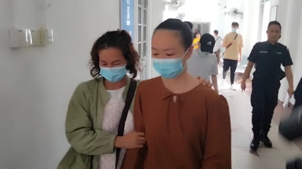 Chai Ying (right) at the Johor Baru court complex after she was jointly cleared from drug trafficking and possession charges in 2020. Feb 4, 2025 —- Picture by Ben Tan