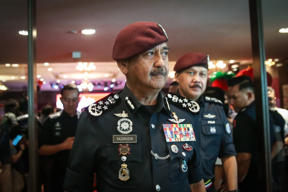 Inspector General of Police Tan Sri Razarudin Husain at the Chinese New Year Op Selamat 23 appreciation ceremony at Persada Plus in Petaling Jaya February 4, 2025. — Picture by Yusof Mat Isa