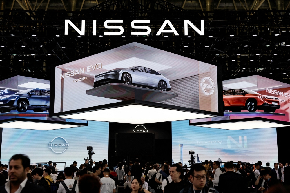 A general view of the Nissan booth at the Beijing International Automotive Exhibition, or Auto China 2024, in Beijing, China, April 25, 2024. — Reuters pic