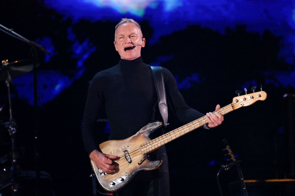 Sting performs during the FireAid benefit concert for Los Angeles wildfire relief efforts in Inglewood, California. — Reuters