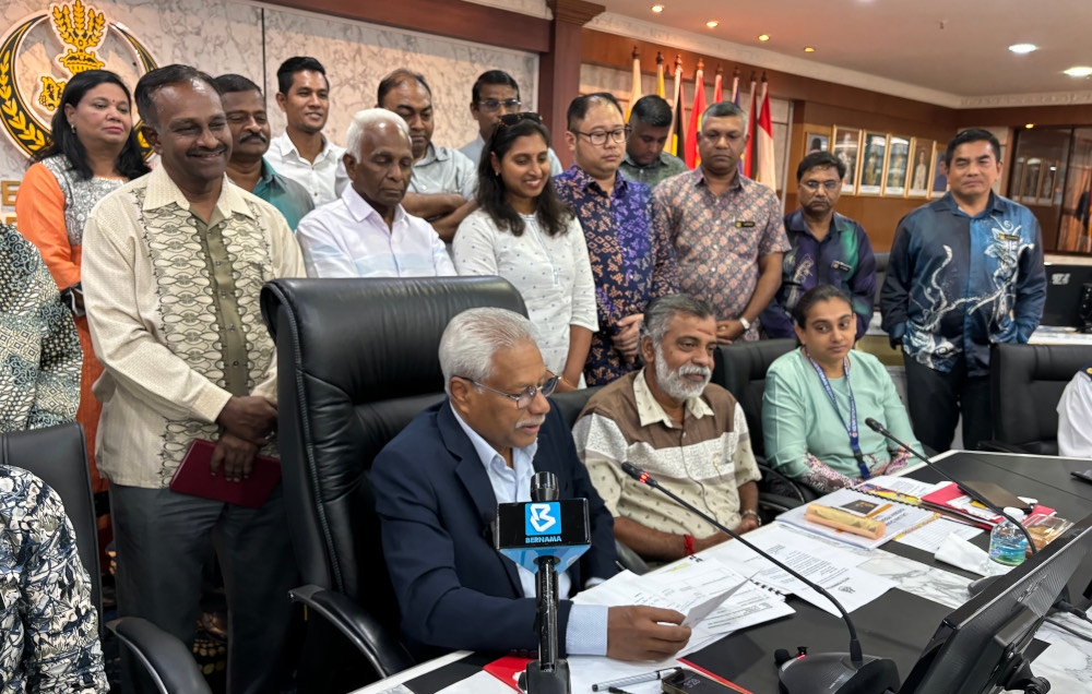 Perak Human Resources, Health, and National Integration Committee chairman A. Sivanesan speaks at a press conference after attending the Ipoh Thaipusam Celebration Coordination Meeting at Perak Daruk Ridzuan Building in Ipoh, February 6, 2025. — Picture by John Bunyan 