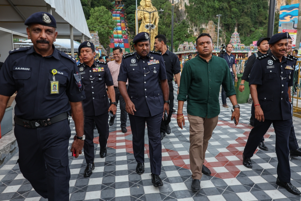 Selangor police chief Datuk Hussein Omar Khan during a visit to Batu Caves, February 6, 2025. He said the closures were necessary to ensure the smooth flow of traffic due to the anticipated crowd in the area during the celebration. — Bernama pic