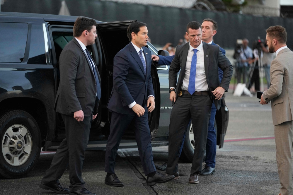 US Secretary of State Marco Rubio arrives at Las Americas International Airport in Santo Domingo yesterday.— AFP pic