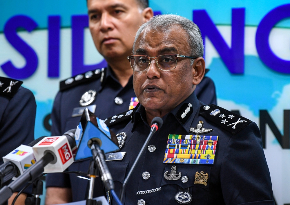 Federal CCID director Datuk Seri Ramli Mohamed Yoosuf addresses a press conference at Bukit Aman in Kuala Lumpur February 6, 2025. — Bernama pic