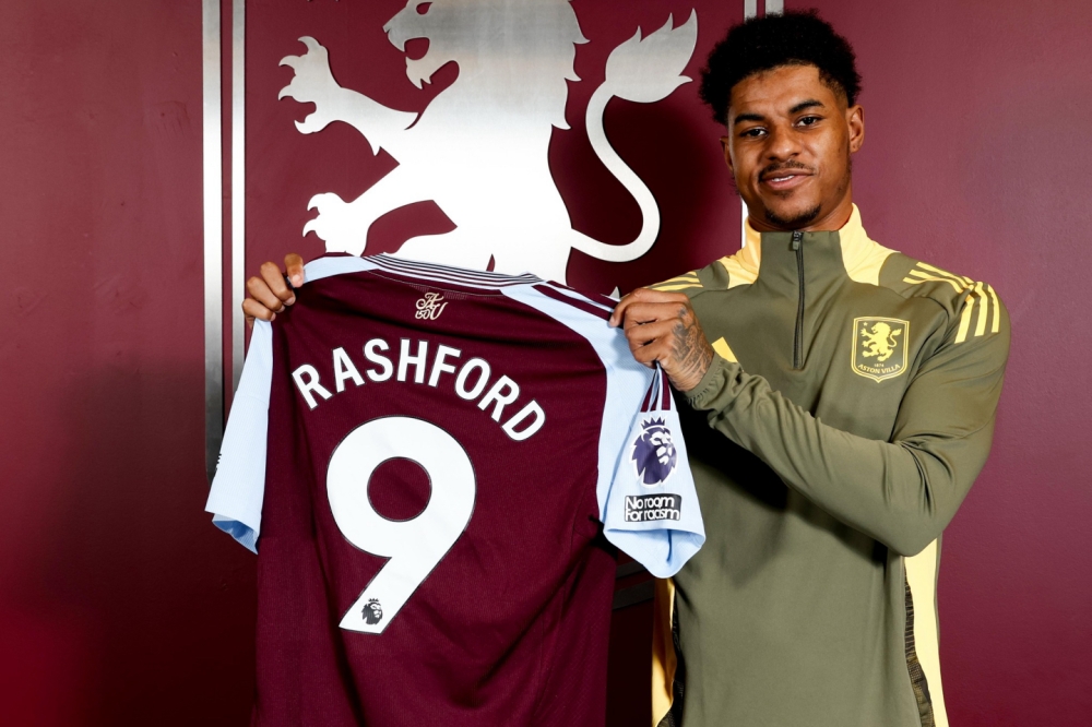 Manchester United forward Marcus Rashford was loaned to Premier League rivals Aston Villa. — Picture from Facebook/Aston Villa