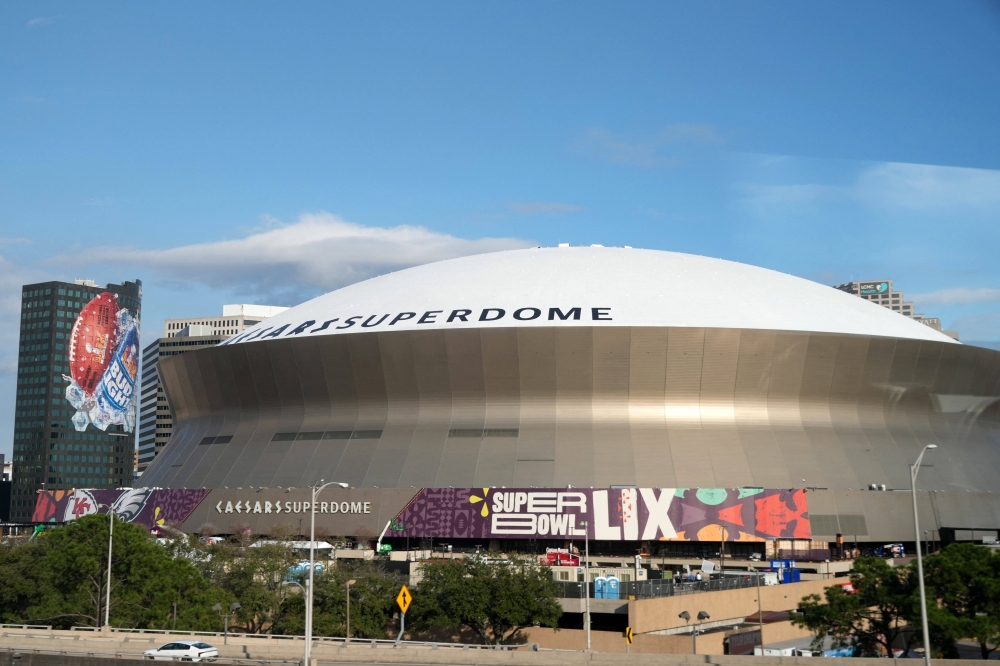 A general overall view of the Caesars Superdome, the site of Superbowl LIX between the Kansas City Chiefs and the Philadelphia Eagles. — Kirby Lee-Imagn Images pic 