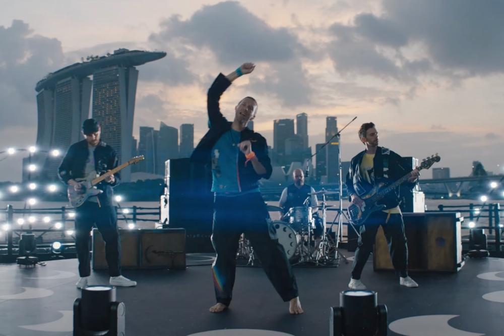 Coldplay shot its music video in Singapore in January last year during its Music of the Spheres World Tour. — Screengrab from YouTube