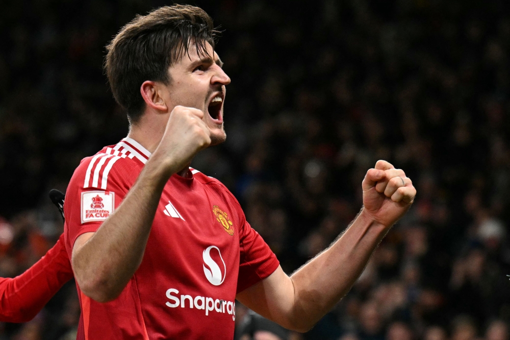 Maguire celebrates scoring the team’s second goal — Pic by AFP