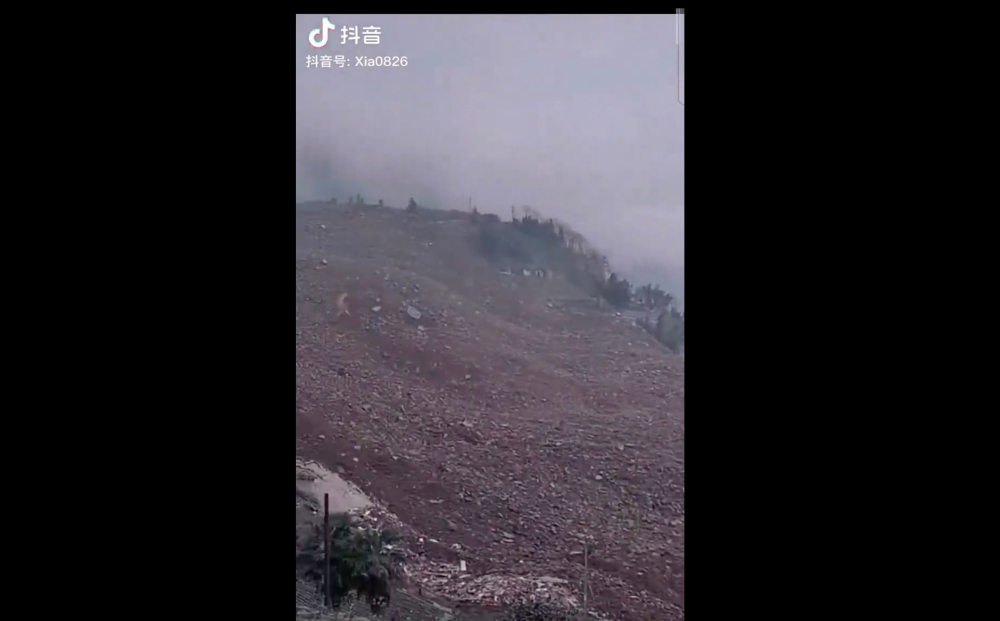 Screenshot is seen here from an onlooker's Douyin video of the aftermath of an earthquake in Sichuan province. — Screenshot via Douyin/Xia0826
