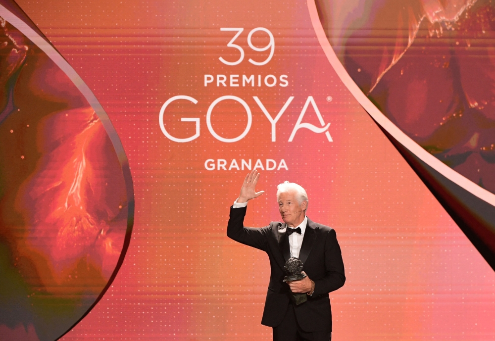 US actor Richard Gere receives the International Award during the 39th Goya awards ceremony at the Granada Conference and Exhibition Center in Granada, on February 8, 2025. — AFP pic