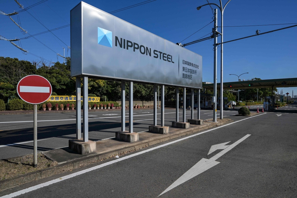 An entrance sign for Japanese company Nippon Steel's East Nippon Works Kashima Area facility is pictured in Kashima, Ibaraki prefecture, north of Tokyo December 6, 2024. Japan’s Nippon Steel today declined to comment on US President Donald Trump saying that no one can have a majority stake in acquisition target US Steel. — AFP pic
