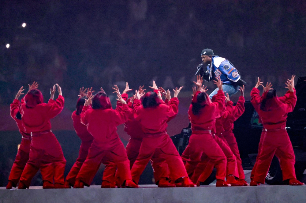 Kendrick Lamar performs onstage during Apple Music Super Bowl LIX Halftime Show at Caesars Superdome on February 09, 2025 in New Orleans, Louisiana. — Getty Images via AFP pic