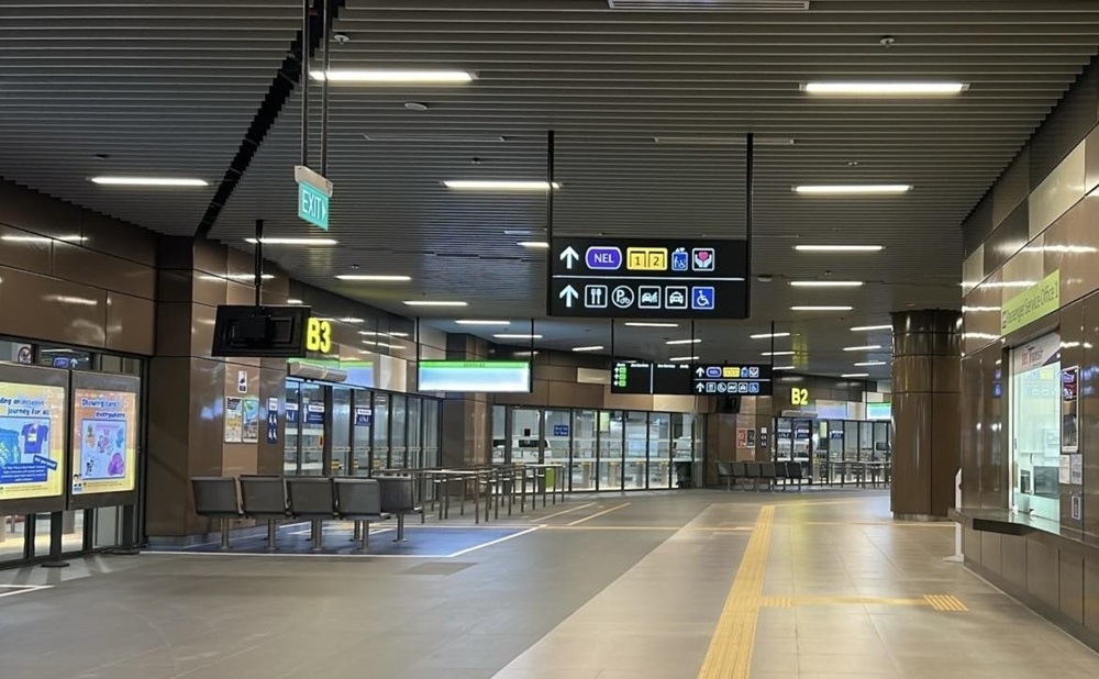 A view of an MRT station in Singapore. A signalling fault at Buangkok MRT station caused delays on the North-East Line (NEL) during this morning’s peak hours. — Picture via Facebook/SBS Transit Ltd