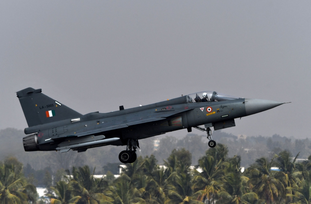An Indian Air Force (IAF) light combat aircraft 