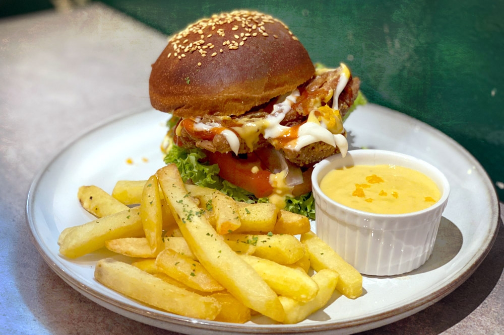 Salted Egg Chicken Burger at Icon Brewings in Cheras. — Picture by CK Lim 
