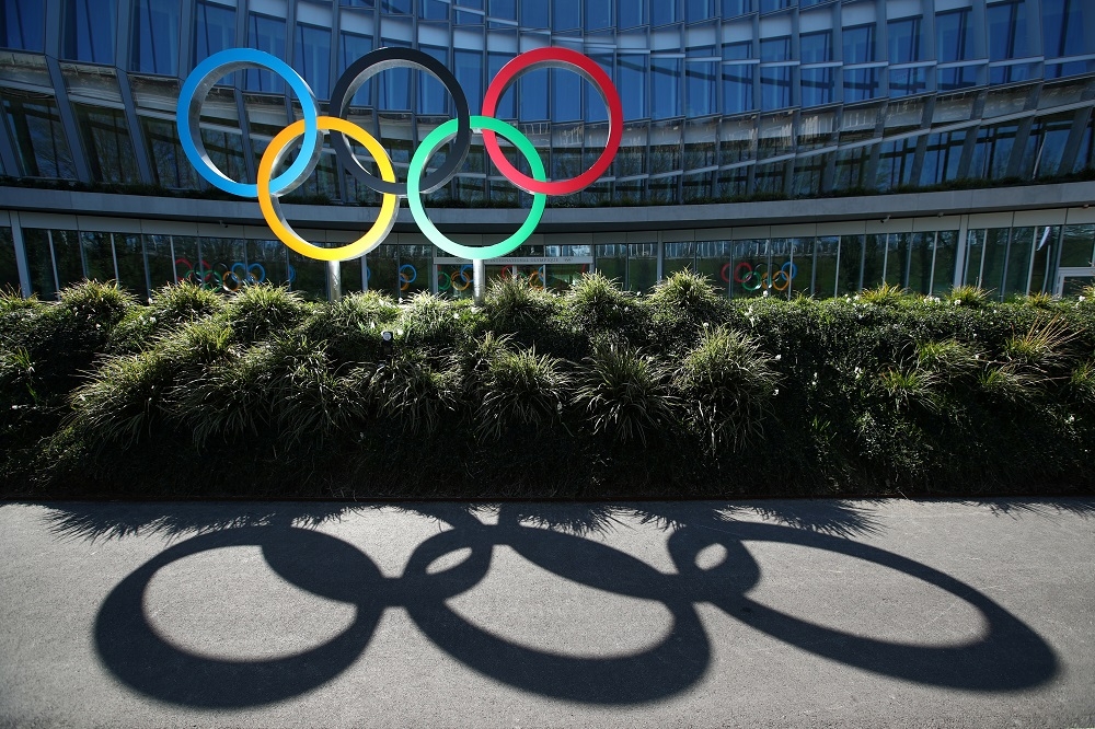 The Olympic rings are pictured in front of the International Olympic Committee headquarters in Lausanne March 24, 2020. The IOC organised the boxing in Paris following the expulsion of the IBA from the Olympic movement after financial and ethical irregularities. — Reuters pic