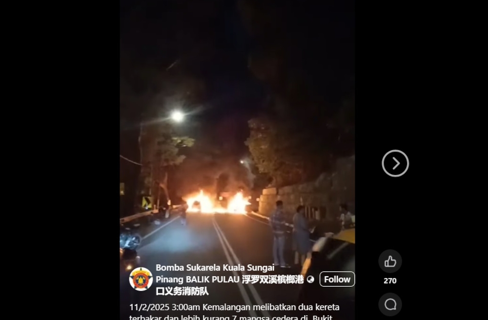 Barat Daya district police chief ACP Sazalee Adam said the accident occurred at about 2.30am while the family, aged between 10 and 74, was on their way back to Balik Pulau from Hatyai, Thailand.