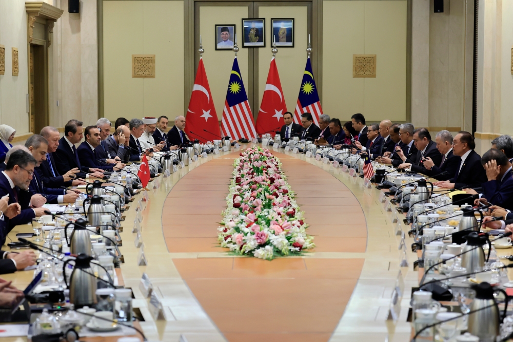 Prime Minister Datuk Seri Anwar Ibrahim in a bilateral meeting with Turkish President Recep Tayyip Erdoğan at the Perdana Putra Complex, Putrajaya, February 11, 2025. — Bernama pic 