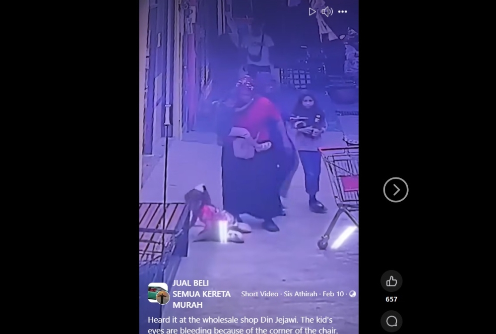 Ahmad Mohsin said the woman was arrested at her rented room in Jejawi at 11.30pm last night after the police received a video via WhatsApp around 10pm, showing the woman allegedly striking the back of her daughter’s head, causing the child to knock against the corner of the bench corner and bleed in front of the supermarket.