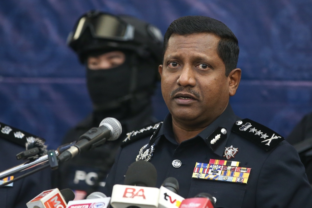 Selangor Police Chief Datuk Hussein Omar Khan speaks during a press conference  in Shah Alam on January 31, 2025. — Picture by Yusof Mat Isa