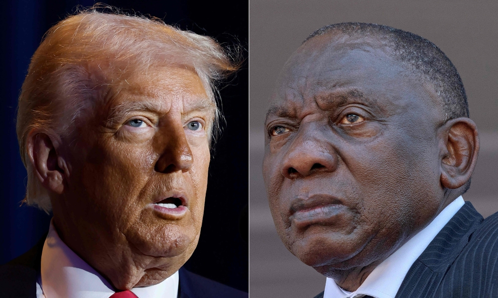 A file picture of Donald Trump (L) and South African President Cyril Ramaphosa. — AFP 