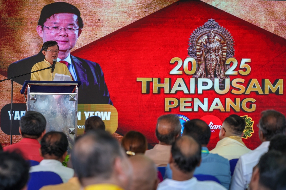 Chief Minister Chow Kon Yeow said the project would enhance accessibility for Hindu devotees in the state to the historic temple, which sits over 100 metres above ground level. — Bernama pic