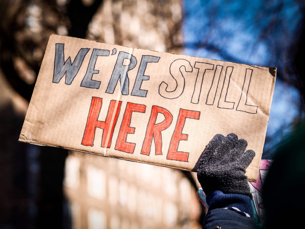People protest outside the Stonewall Inn in New York after the word transgender was erased from the National Park Service's webpage about the riots. — Pic by AFP