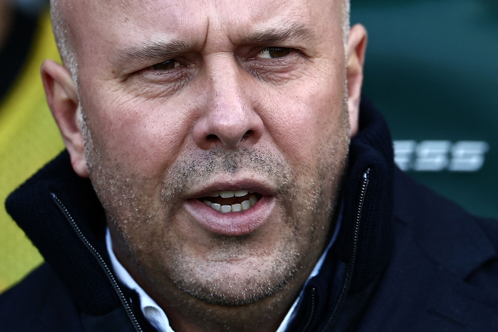 Slot accepted he made a mistake with his behaviour because he got caught up in the hostile atmosphere at Goodison Park. — Pic by AFP 