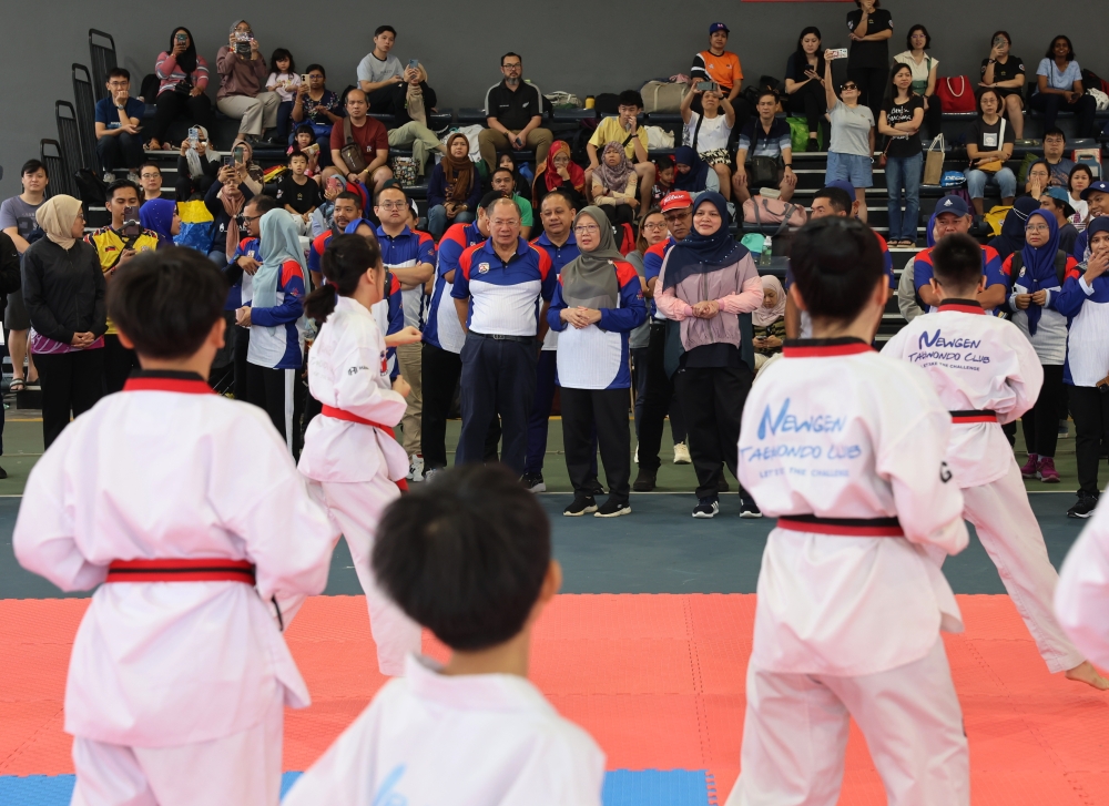 Minister in the Prime Minister’s Department (Federal Territories) Dr Zaliha Mustafa watches a taekwondo demonstration during a sports carnival in conjunction with the Federal Territories Day 2025 celebration in Putrajaya February 15, 2025. — Bernama pic