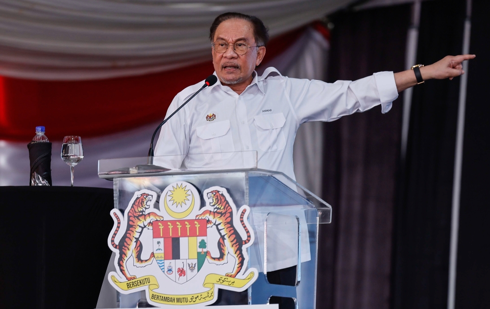 Prime Minister Datuk Seri Anwar Ibrahim challenged critics to spend, not just blame. — Bernama pic