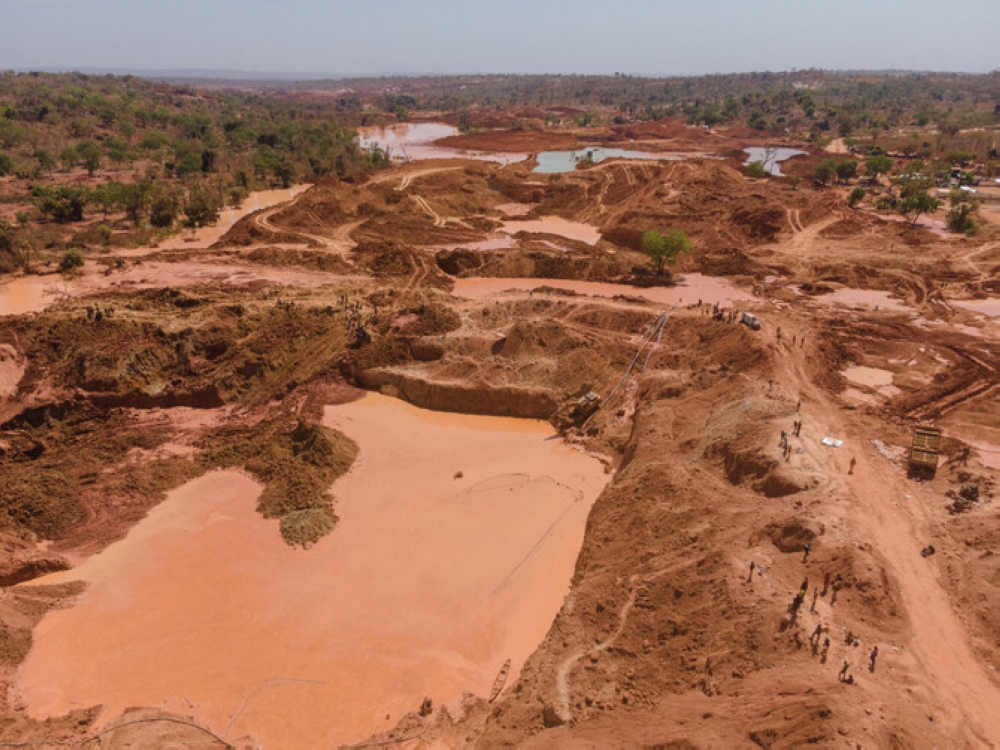 This aerial view taken on January 31, 2025, shows an artisanal gold mine in Danga, Mali, where a landslide killed at least 10 people and left many others missing. —  Pic by AFP
