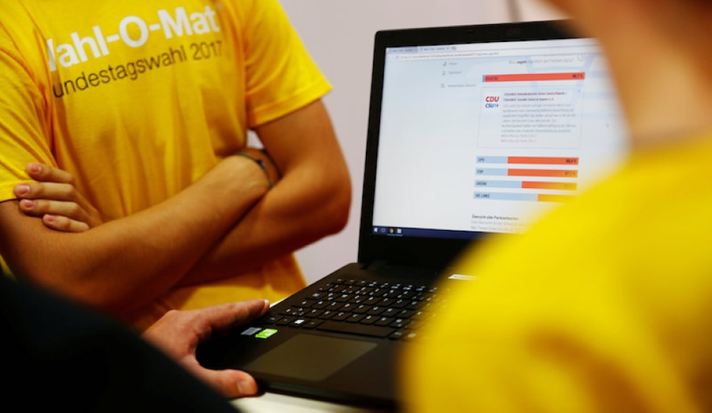 A laptop displays the results of the Wahl-O-Mat webpage in Berlin August 30, 2017. - Reuters pic