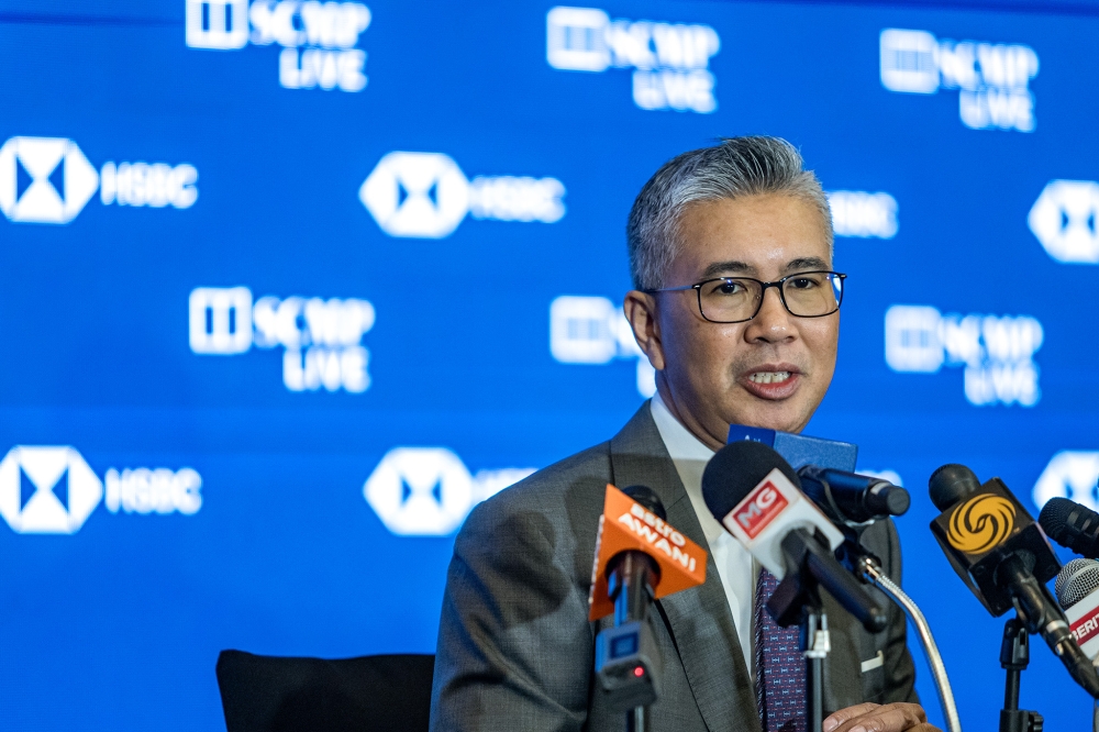 Minister of Investment, Trade and Industry Datuk Seri Tengku Zafrul Abdul Aziz speaks during a press conference at the China Conference South-east Asia 2025 at St Regis Hotel, Kuala Lumpur February 17, 2025. — Picture by Firdaus Latif