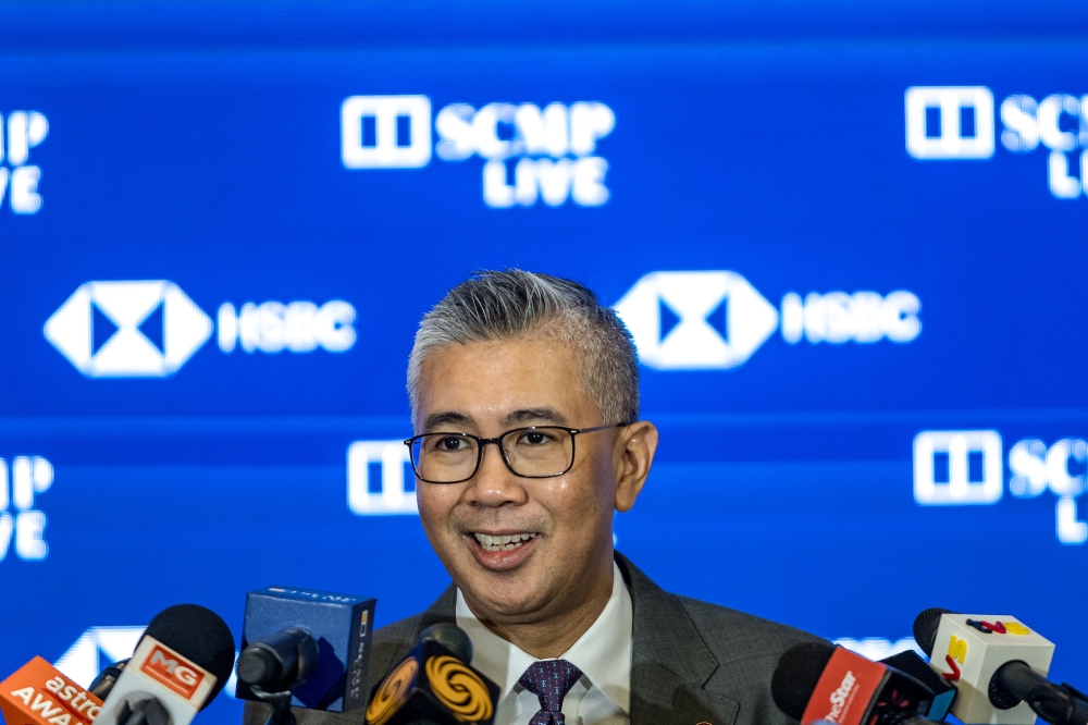 Minister of Investment, Trade and Industry Datuk Seri Tengku Zafrul Abdul Aziz speaks during a press conference at the China Conference South-east Asia 2025 at St Regis Hotel, Kuala Lumpur February 17, 2025. — Picture by Firdaus Latif