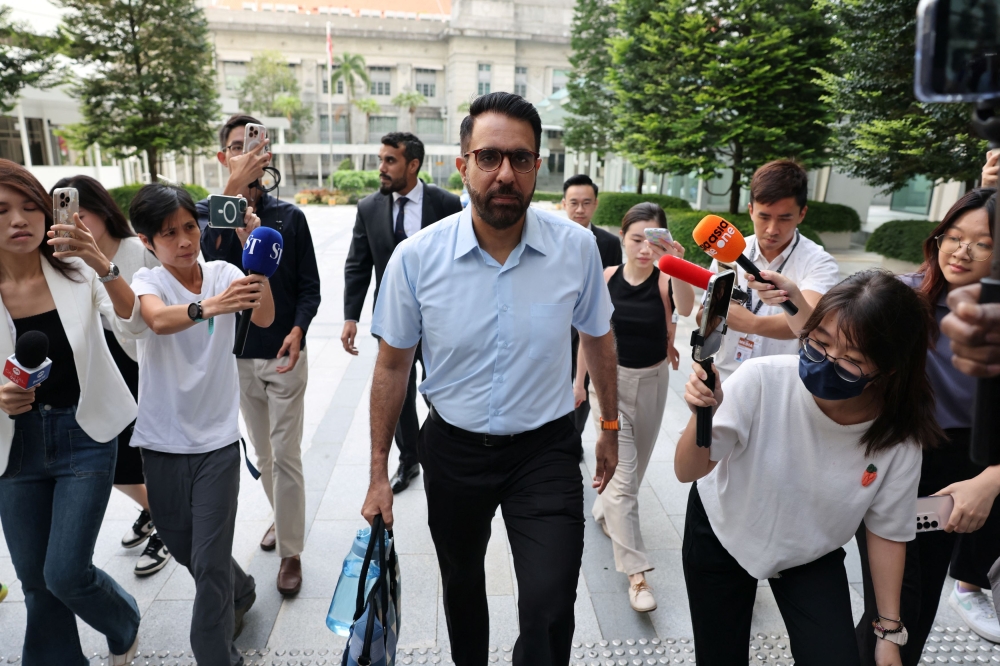 Singapore’s Workers’ Party Chief Pritam Singh walks outside the State Courts in Singapore February 17, 2025. — Reuters pic 