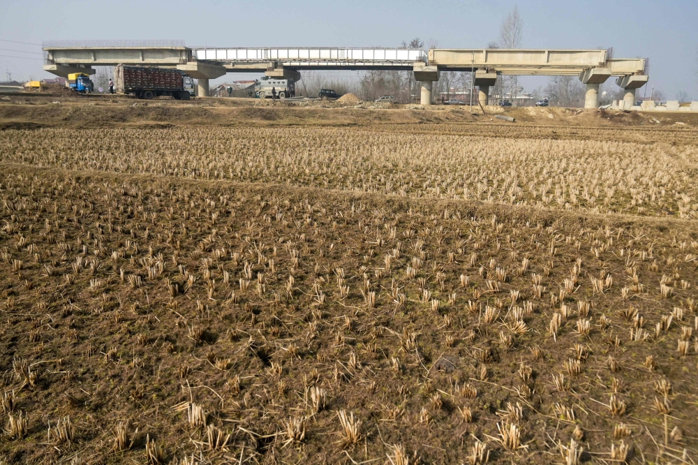 This picture taken on January 15, 2025, shows the under construction Srinagar ring road in Baramulla, Jammu and Kashmir. — AFP pic