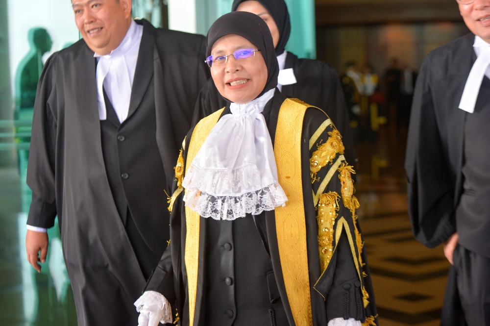 Chief Justice Tun Tengku Maimun Tuan Mat emphasised that while tax law is stringent, it must remain bound by legal limits to prevent abuse. — File picture by Shafwan Zaidon