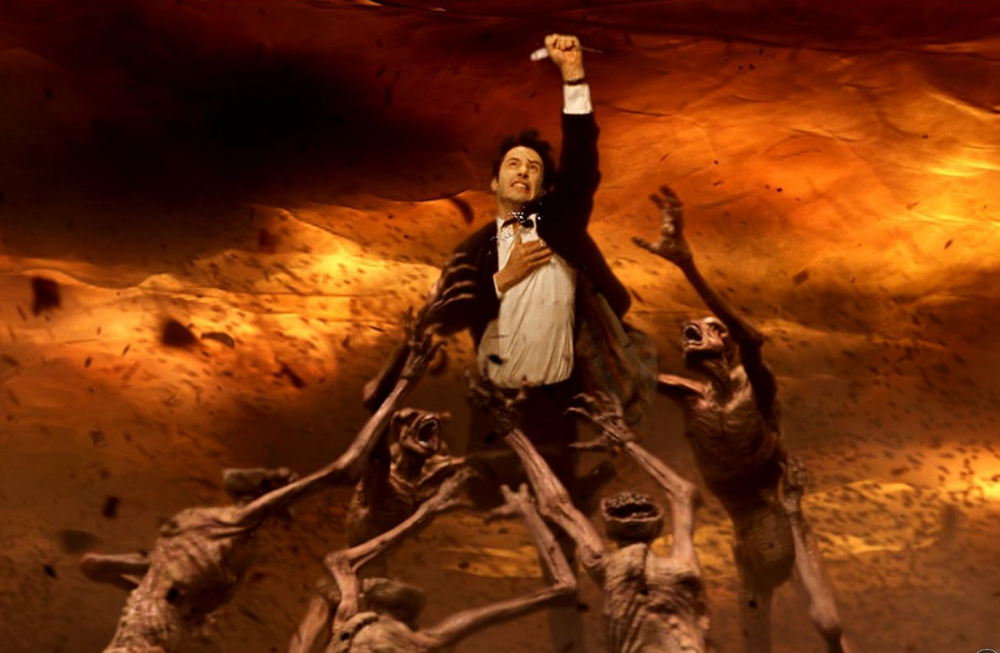 A handout image shows Keanu Reeves appearing in a scene in the movie Constantine. — Warner Bros pic