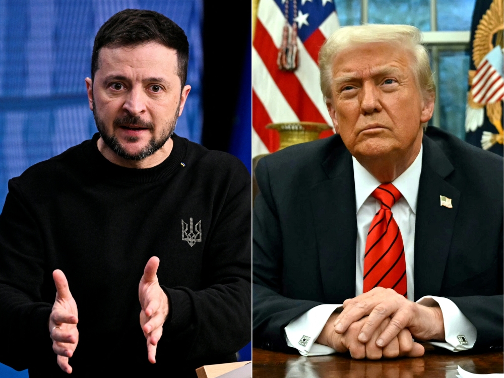 Trump called a Zelensky a ‘dictator’, widening a personal rift. — Pic by AFP
