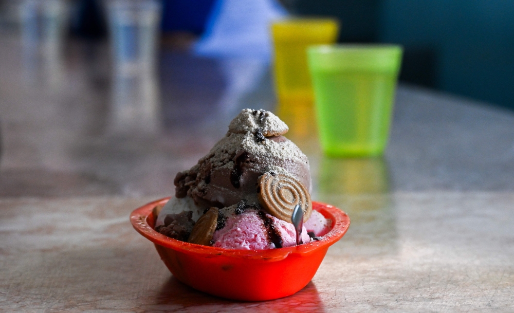 An ice cream bowl at Cuba’s most famous ice cream parlour in Havana. — AFP pic