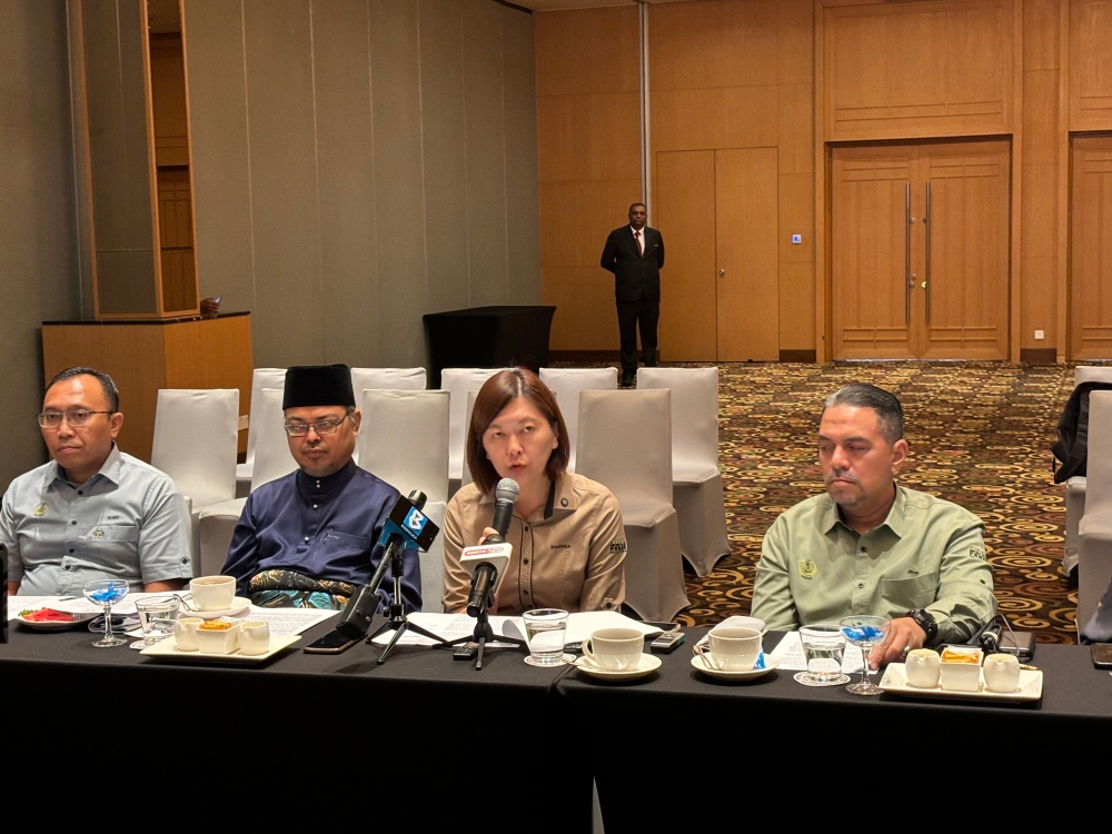 Perak local government committee chairman Sandrea Ng Shy Ching speaking to reporters at a press conference in Weil Hotel in Ipoh, Perak. - Picture by John Bunyan