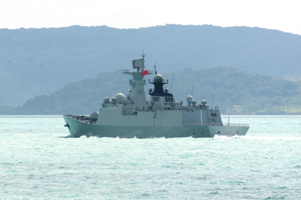 Handout photo taken on Feb 11, and released by The Australian Defence Force on Feb 21, shows the People's Liberation Army-Navy (PLA-N) Jiangkai-class frigate Hengyang sailing at an undisclosed location. — Pic by AFP