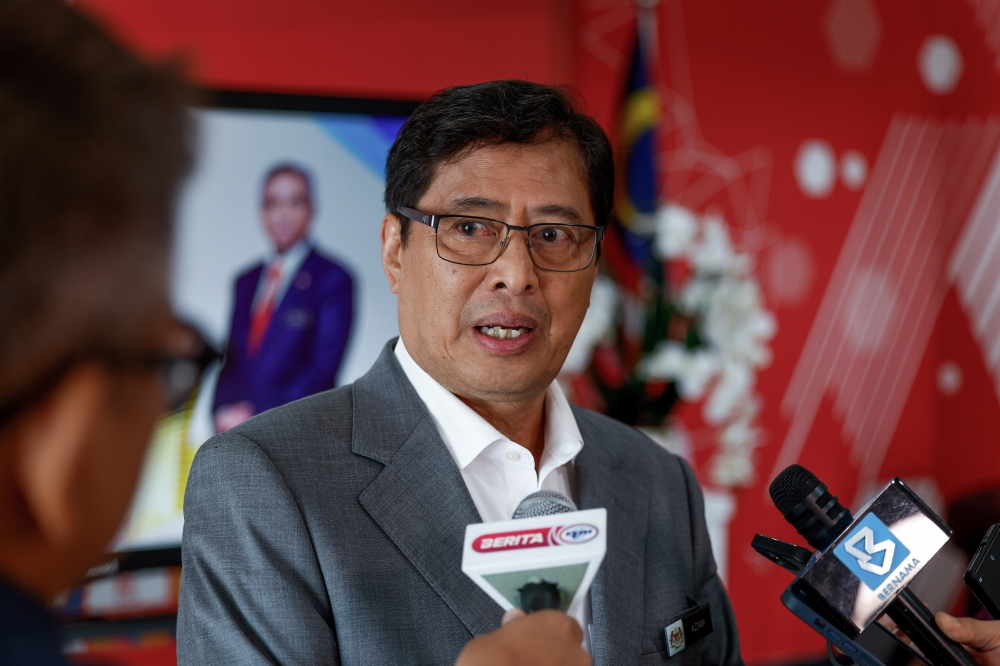 MACC Chief Commissioner Tan Sri Azam Baki speaks to members of the media after appearing on the ‘Bicara Naratif’ programme at Wisma Berita RTM in Kuala Lumpur February 16, 2025. — Bernama pic