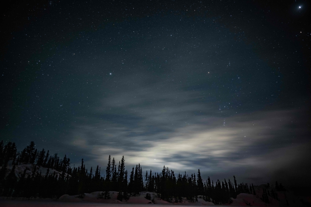 A winter night in Yellowknife, Northwest Territories, Canada, on January 25, 2025. — AFP pic