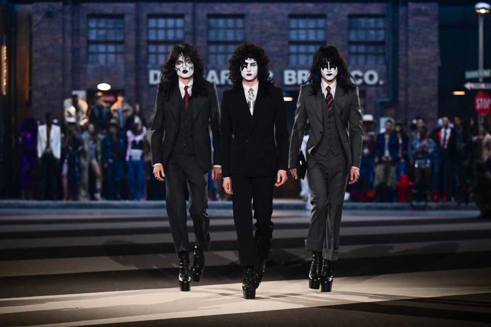 Models present creations by Dsquared2 for the Womenswear Ready-to-wear Fall-Winter 2025/2026 collection as part of the Milan Fashion Week, in Milan on February 25, 2025. — AFP pic