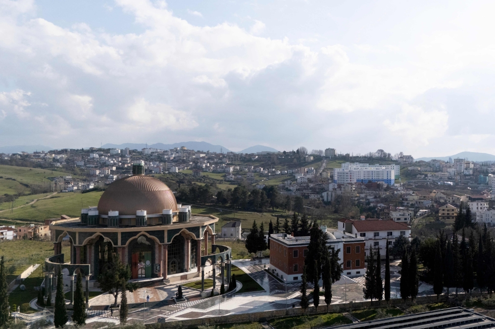 This aerial photo shows the headquarters of the Bektashi and its surroundings in Tirana, on February 18, 2025. — AFP pic 
